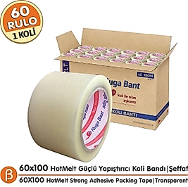 Nuga 1 KOLİ (60 ADET) 60x100 Şeffaf HotMelt Koli Bandı