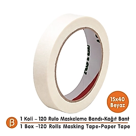 Toptan Astel Maskeleme Bandı 15x40 - Ekstra İnce Kağıt Bant (1 Koli - 120 Adet)