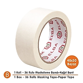 Elba 48x30 Maskeleme Bandı (1 Koli – 36 Adet) | Toptan Maskeleme (Boya Koruma - Badana) Bandı