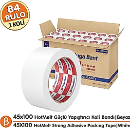 Nuga 1 KOLİ (84 ADET) 45x100 Beyaz HotMelt Koli Bandı
