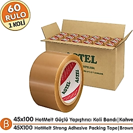 Astel 1 KOLİ (60 ADET) 45x100 Kahve (Taba) HotMelt Koli Bandı