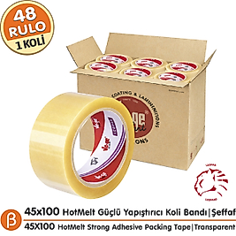 Ve-Ge LEOPAR 45x100 Şeffaf Koli Bandı (1 Koli –48 Adet) Toptan HotMelt Dengeli Güç