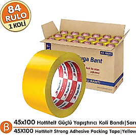 Nuga 1 KOLİ (84 ADET) 45x100 Sarı HotMelt Koli Bandı