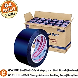 Nuga 1 KOLİ (84 ADET) 45x100 Lacivert HotMelt Koli Bandı