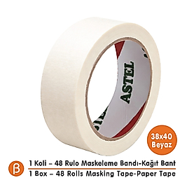 Toptan Astel Maskeleme Bandı 38x40 - Boya ve Badana Bandı (1 Koli - 48 Adet)