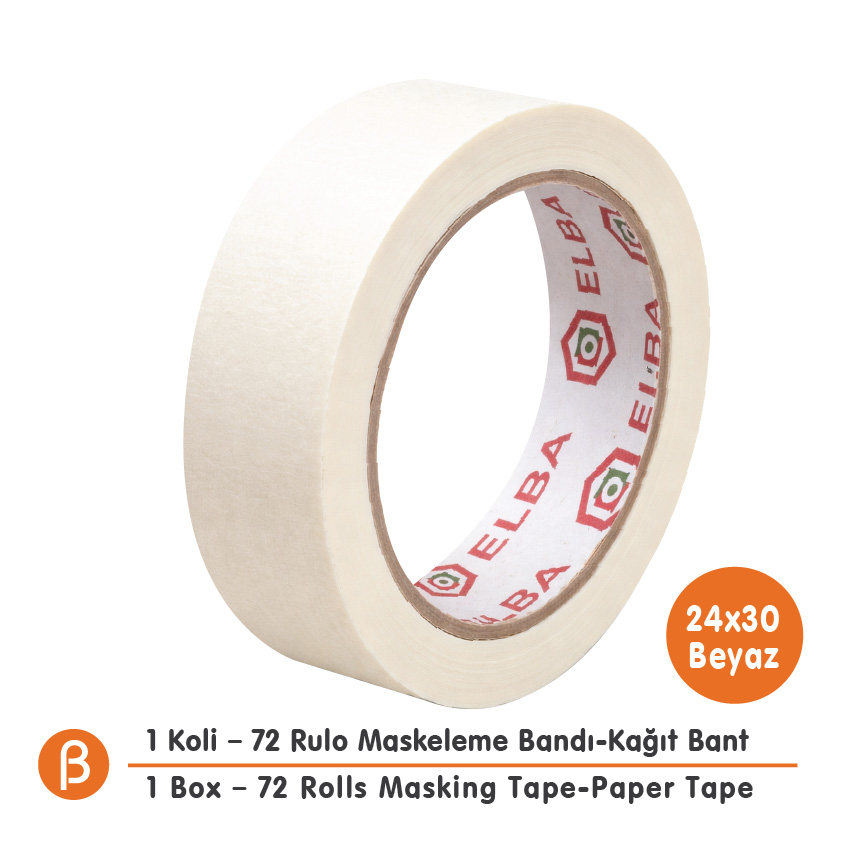 Elba 24x30 Maskeleme Bandı (1 Koli – 72 Adet) | Toptan Maskeleme Bandı